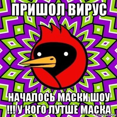 пришол вирус началось маски шоу !!! у кого лутше маска, Мем Омская птица