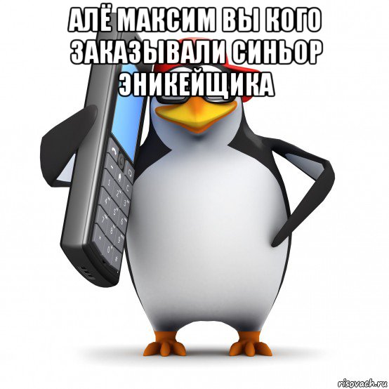 алё максим вы кого заказывали синьор эникейщика , Мем   Пингвин звонит