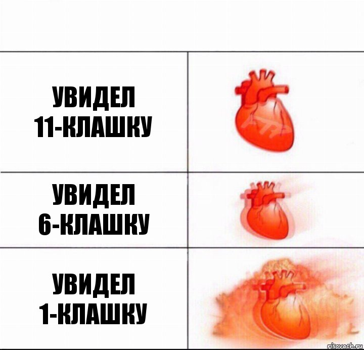 увидел 11-клашку увидел 6-клашку УВИДЕЛ 1-КЛАШКУ, Комикс  Расширяюшее сердце