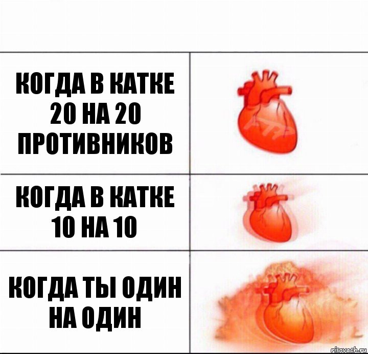 когда в катке 20 на 20 противников когда в катке 10 на 10 когда ты один на один, Комикс  Расширяюшее сердце