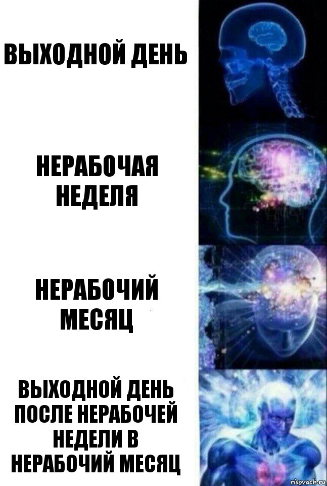 Выходной день Нерабочая неделя Нерабочий месяц Выходной день после нерабочей недели в нерабочий месяц, Комикс  Сверхразум