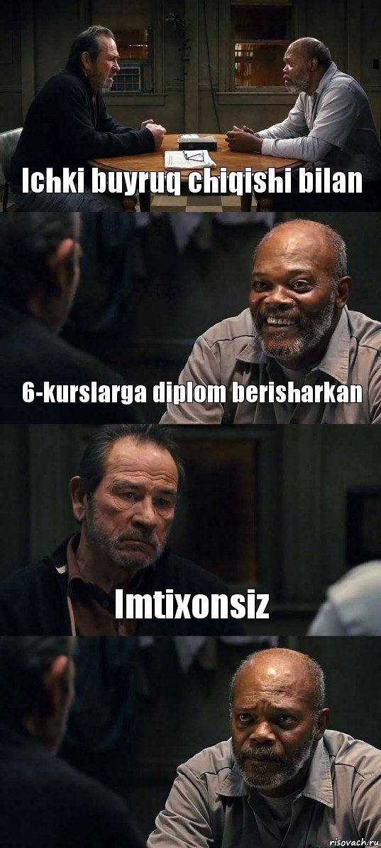 Ichki buyruq chiqishi bilan 6-kurslarga diplom berisharkan Imtixonsiz , Комикс The Sunset Limited