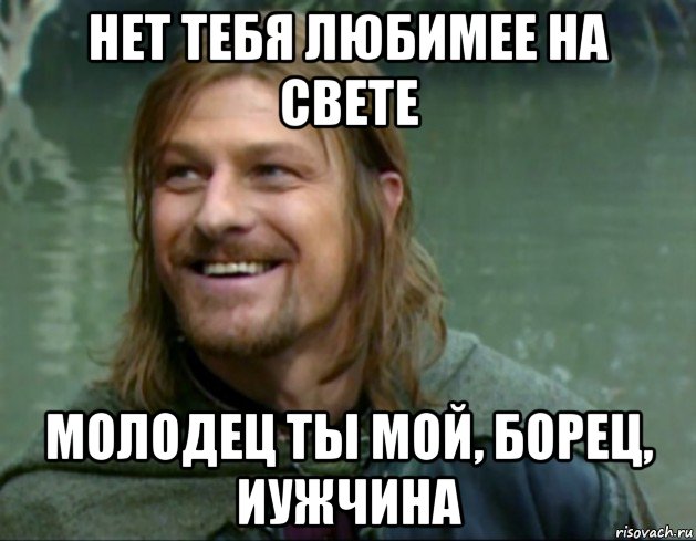 нет тебя любимее на свете молодец ты мой, борец, иужчина, Мем Тролль Боромир