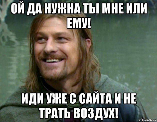 ой да нужна ты мне или ему! иди уже с сайта и не трать воздух!, Мем Тролль Боромир