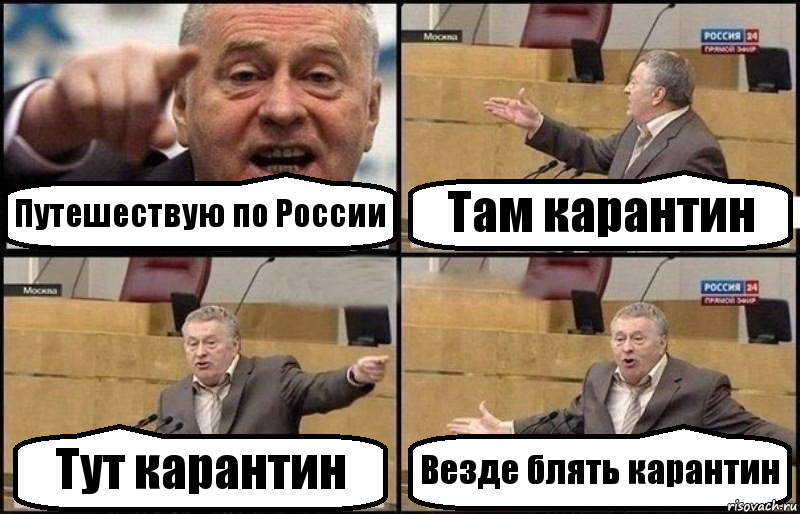 Путешествую по России Там карантин Тут карантин Везде блять карантин, Комикс Жириновский