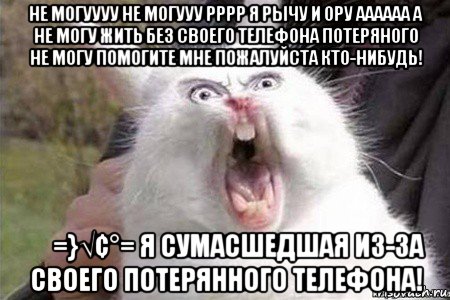 не могуууу не могууу рррр я рычу и ору аааааа а не могу жить без своего телефона потеряного не могу помогите мне пожалуйста кто-нибудь! €=}√¢°= я сумасшедшая из-за своего потерянного телефона!