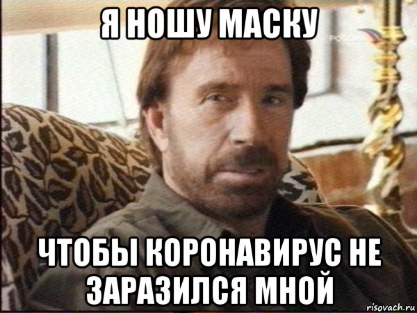 я ношу маску чтобы коронавирус не заразился мной