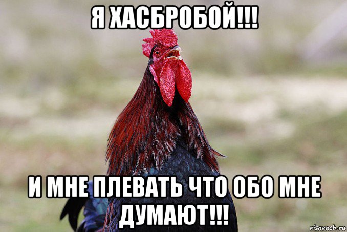 я хасбробой!!! и мне плевать что обо мне думают!!!