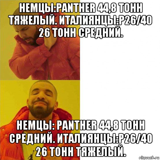 немцы:panther 44,8 тонн тяжелый. италиянцы:p26/40 26 тонн средний. немцы: panther 44,8 тонн средний. италиянцы:p26/40 26 тонн тяжелый., Комикс Тимати да нет