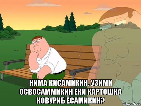  нима кисамикин. узими освосаммикин еки картошка ковуриб есамикин?, Мем Задумчивый Гриффин