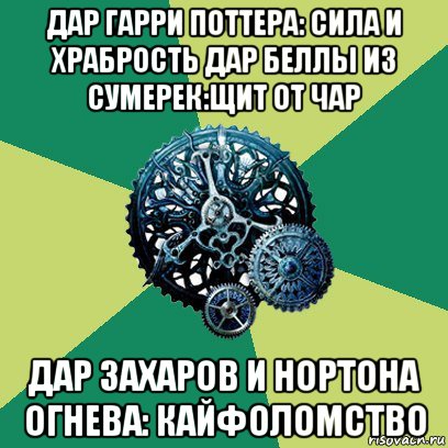 дар гарри поттера: сила и храбрость дар беллы из сумерек:щит от чар дар захаров и нортона огнева: кайфоломство, Мем Часодеи