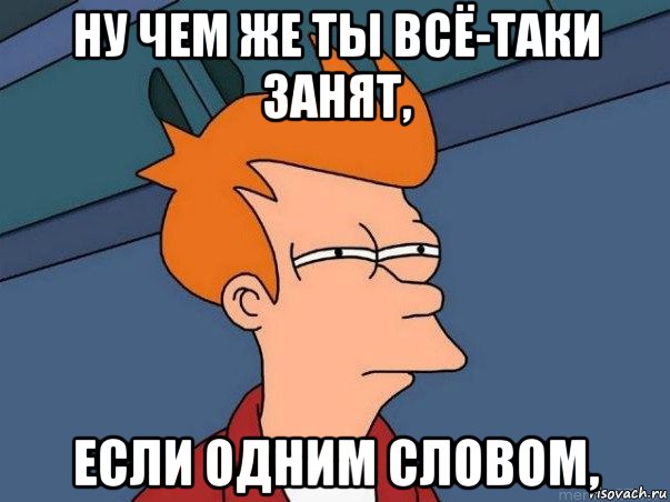 ну чем же ты всё-таки занят, если одним словом,, Мем  Фрай (мне кажется или)