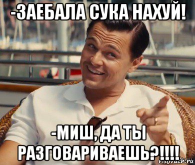 -заебала сука нахуй! -миш, да ты разговариваешь?!!!!, Мем Хитрый Гэтсби