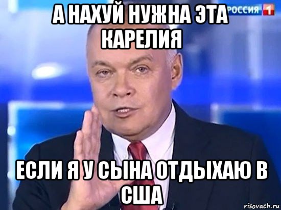 а нахуй нужна эта карелия если я у сына отдыхаю в сша, Мем Киселёв 2014