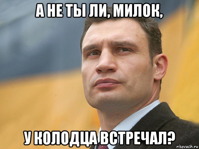 а не ты ли, милок, у колодца встречал?, Мем Кличко на фоне флага