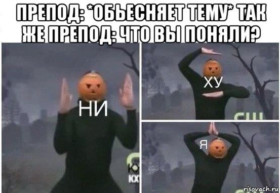 препод: *обьесняет тему* так же препод: что вы поняли? 