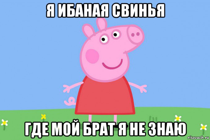 я ибаная свинья где мой брат я не знаю, Мем Пеппа