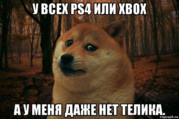 у всех ps4 или xbox а у меня даже нет телика.