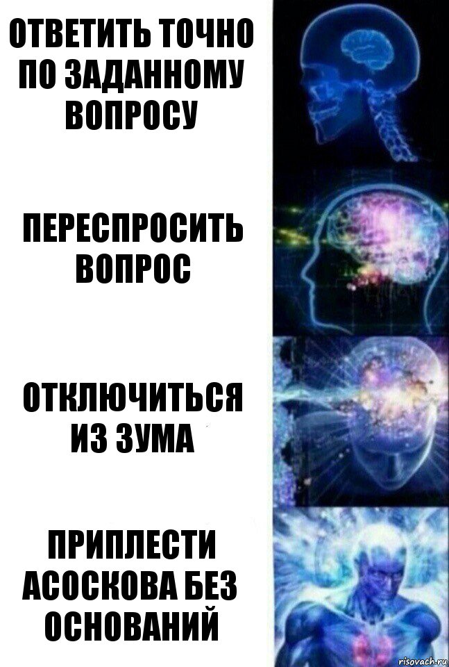 ответить точно по заданному вопросу переспросить вопрос отключиться из зума приплести Асоскова без оснований, Комикс  Сверхразум