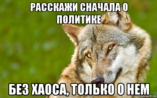 расскажи сначала о политике без хаоса, только о нем, Мем   Volf