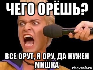 чего орёшь? все орут, я ору, да нужен мишка