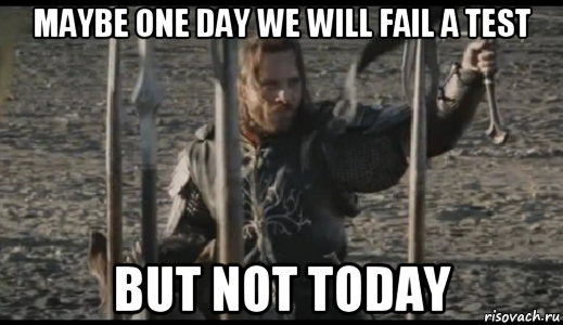 maybe one day we will fail a test but not today, Мем  Арагорн (Но только не сегодня)