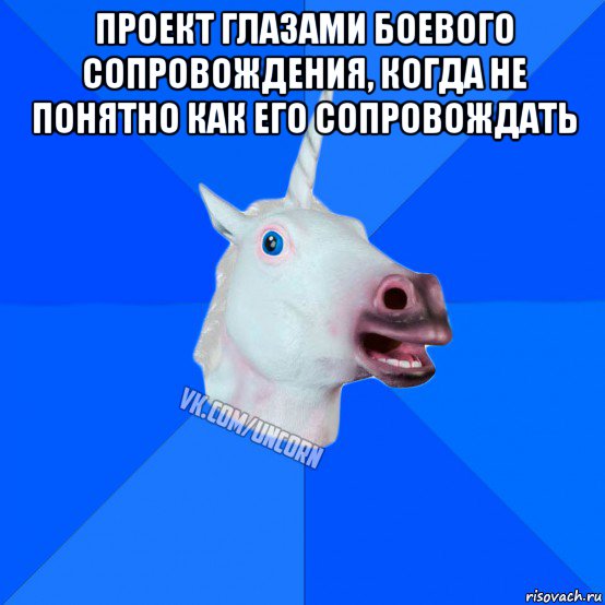 проект глазами боевого сопровождения, когда не понятно как его сопровождать , Мем Единорог