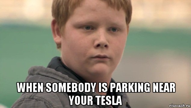  when somebody is parking near your tesla, Мем    нифигасе