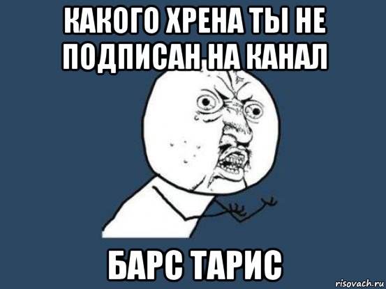 какого хрена ты не подписан на канал барс тарис, Мем Ну почему