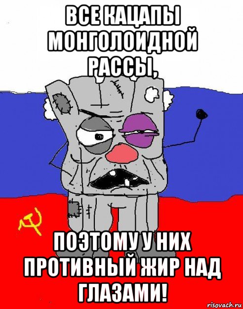 все кацапы монголоидной рассы, поэтому у них противный жир над глазами!