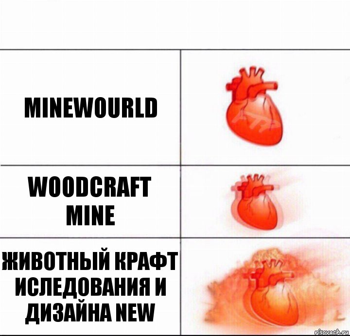 Minewourld Woodcraft mine животный крафт Иследования и дизайна New, Комикс  Расширяюшее сердце