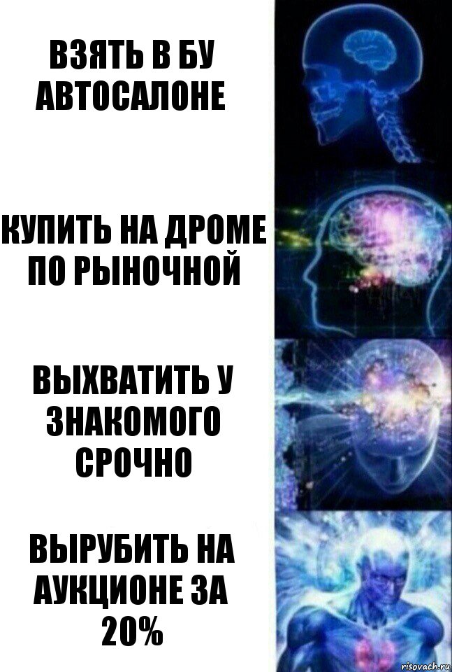 взять в бу автосалоне купить на дроме по рыночной выхватить у знакомого срочно вырубить на аукционе за 20%, Комикс  Сверхразум