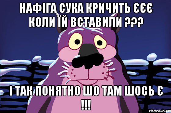 нафіга сука кричить єєє коли їй вставили ??? і так понятно шо там шось є !!!, Мем Волк