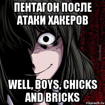 пентагон после атаки хакеров well, boys, chicks and bricks