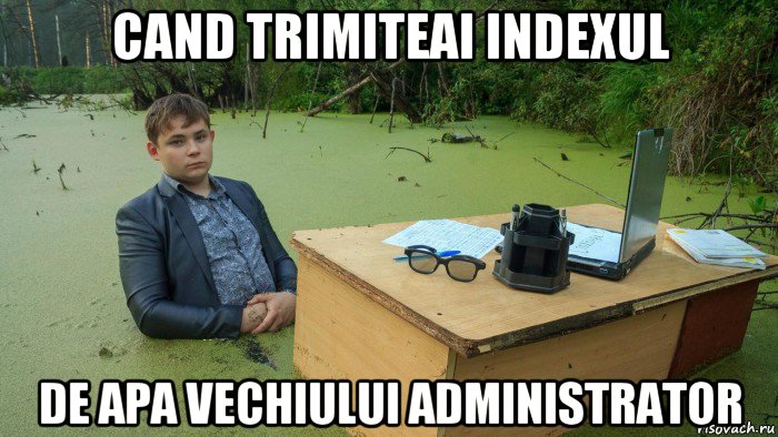 cand trimiteai indexul de apa vechiului administrator, Мем  Парень сидит в болоте