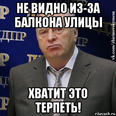 не видно из-за балкона улицы хватит это терпеть!, Мем Хватит это терпеть (Жириновский)