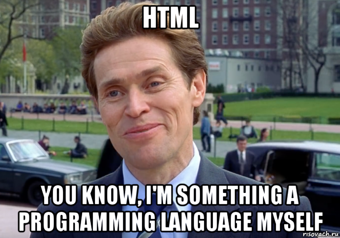 html you know, i'm something a programming language myself, Мем Знаете я и сам своего рода учёный