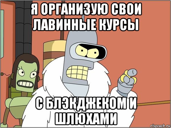 я организую свои лавинные курсы с блэкджеком и шлюхами, Мем Бендер