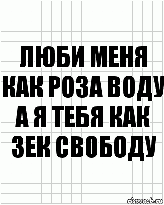 люби меня как роза воду а я тебя как зек свободу, Комикс  бумага