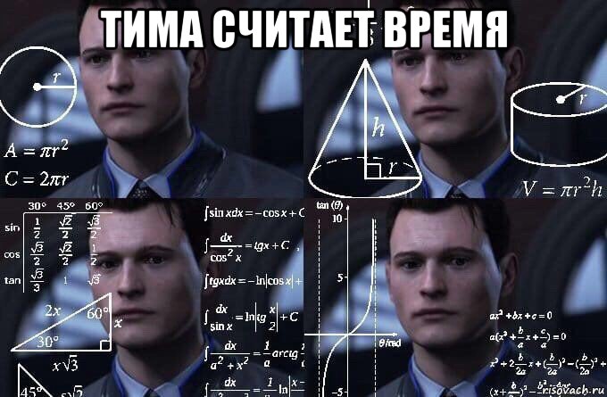 тима считает время , Мем  Коннор задумался