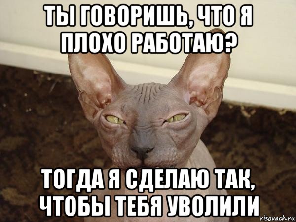 ты говоришь, что я плохо работаю? тогда я сделаю так, чтобы тебя уволили