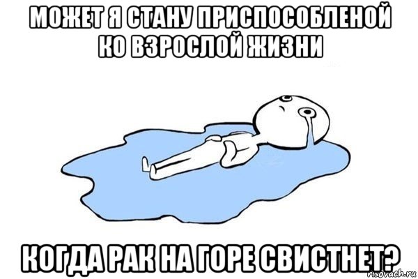 может я стану приспособленой ко взрослой жизни когда рак на горе свистнет?, Мем Плачущий человек