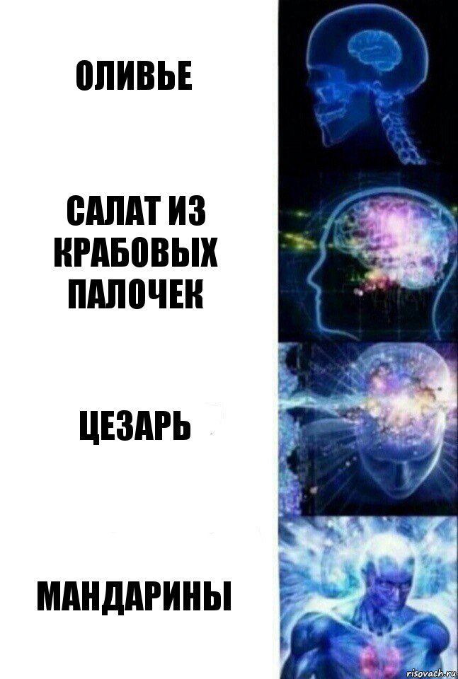 оливье салат из крабовых палочек цезарь мандарины, Комикс  Сверхразум