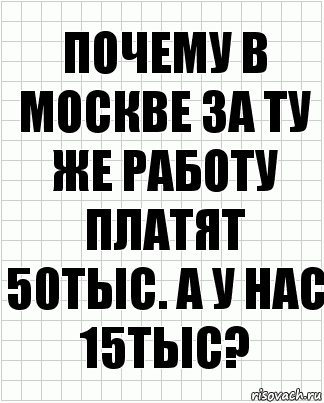 Почему в Москве за ту же работу платят 50тыс. А у нас 15тыс?, Комикс  бумага