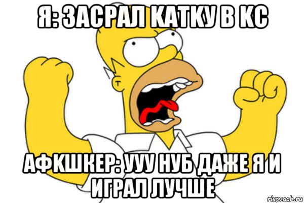 я: засрал kатkу в kс афkшкер: ууу hуб даже я и играл лучше, Мем Разъяренный Гомер