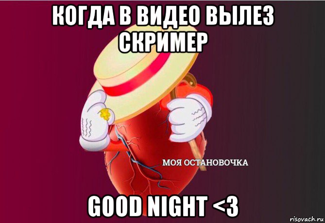 когда в видео вылез скример good night <3, Мем   Моя остановочка