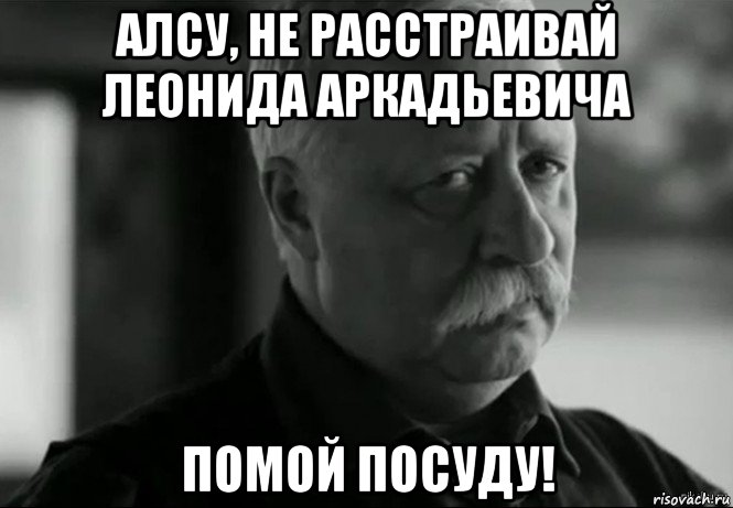 алсу, не расстраивай леонида аркадьевича помой посуду!, Мем Не расстраивай Леонида Аркадьевича