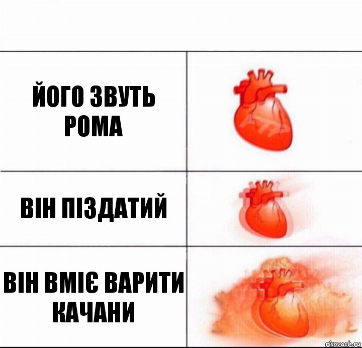 його звуть Рома він піздатий він вміє варити качани, Комикс  Расширяюшее сердце