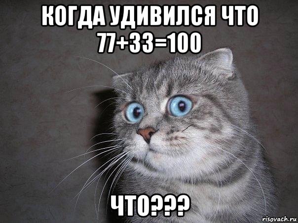 когда удивился что 77+33=100 что???