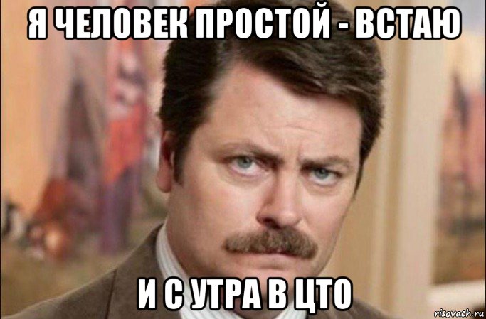 я человек простой - встаю и с утра в цто, Мем  Я человек простой